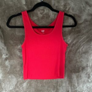 Red Gap Cropped Tank Top